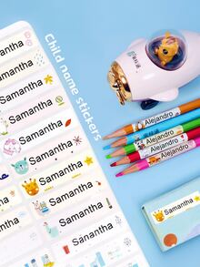 180pcs/120pcs/60pcs/30pcs Customized Stationery Stickers, Customized Transparent Waterproof Name Labels, Water Bottle Stickers, Pencil Stickers, Cute Adhesive, Colorful Customized Name Stickers, Suitable For School Supplies, Personalized Stickers For Water Bottles, Lunch Boxes And Personal Items, Great For Daycare, Camping And Sports Activities