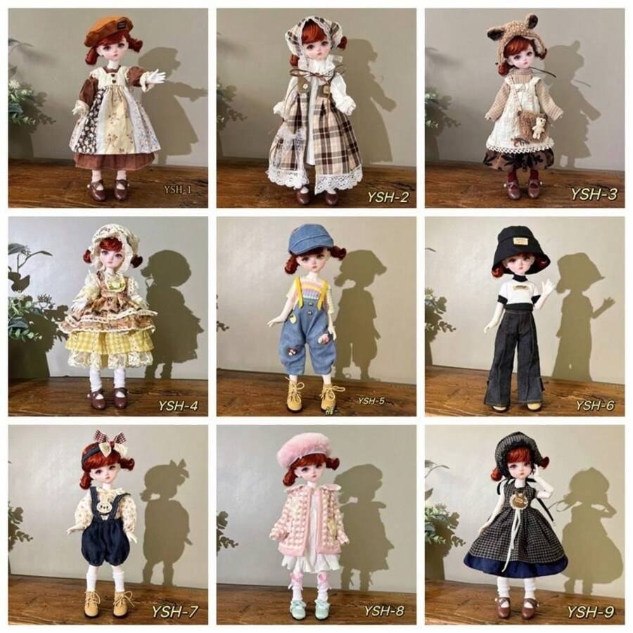 Abiti carini per bambole da 30 cm, set di abbigliamento moda per bambole BJD 1/6, vestito carino, cappello, accessori per bambole, regalo per le vacanze (senza bambole e scarpe)