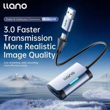 Llano USB/Type-C 3.0 2-In-1 HD Video Capture Card, To USB C Audio Video Recording In 1080P@60Hz 2K@30Hz , Compatible With Multiple Devices For Laptop/SLR Camera Live Streaming