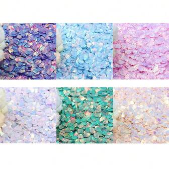 2 bolsas de Confeti de conchas marinas de colores para decoración de fiesta con tema de sirena, decoraciones para fiestas de cumpleaños, manualidades y regalos