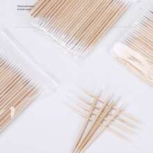 100/200/300//400/500/600/1000/UNIDADES Palitos de madera de doble cabeza para limpiar esmalte de uñas, herramienta de belleza de doble punta pequeña para tatuar cejas y maquillaje, aproximadamente 100 unidades/paquete (1/2/3/4/5/6/10/20 paquetes para el método de empaque)