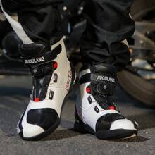 Unisex Motorcycle Boots, High-Top Shoes With Microfiber Leather Upper, Rubber Sole With Excellent Grip And Ankle Support, Suitable For Off-Road Enthusiasts And Racetrack Riders - White - View 11