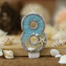 1pc Birthday Candle Number, Purple Number Candle For Birthday Cake Decoration, Holiday Anniversary Party Cake Candle Number, Sparkling Digit Gifts Graduation