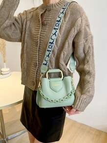 女士时尚手提包、单肩包、斜挎包，适合日常使用 - 綠色 - 查看 6