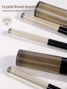 MAANGE 13pcs Professional Soft Long Aluminum Tube Makeup Brush Set,Soft Foundation Brush, Eyeshadow Brush, Eyebrow Brush, Blending Brush,Highlight Brush,Concealer Brush,Makeup Brush For Powder Liquid Cream,For Daily Use And Travel,Makeup Accessories Gifts For Friends ﻿ ﻿ ﻿ - 黑色 - 查看 6