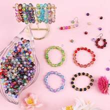 100 stuks/200 stuks 8 mm tweekleurige geborstelde explosiekraal gouddraad tweekleurige harskralen, handgemaakte doe-het-zelf sieradenaccessoires voor armbanden, kettingen, oorbellen, vaasvullingen, wensflessen