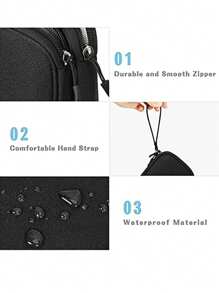 Organizador de cables de viaje FYY, bolsa impermeable de doble capa todo en uno, funda portátil de almacenamiento de accesorios electrónicos para cables, cargadores, teléfonos, audífonos, color negro