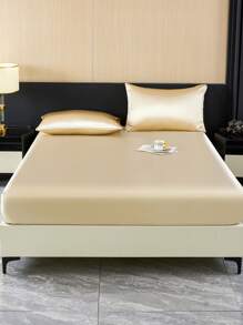 香槟色缎面床单套装（2/3件），丝滑柔软触感，包含1张床单和1/2个枕套（不含枕芯），现代柔软床上用品套装，适合居家使用，床单深度可达13.8英寸，缎面枕套柔软透气，抗皱，提升睡眠质量，奢华酒店风格，是送给父母、朋友、宿舍床上用品或开学季的理想礼物。 - 香檳色 - 查看 6