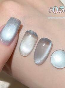 12ml Spring Summer Top Selling Nail Art Ice Transparent Spring Banquet Cat Eye Gel Nail Polish Nail Salon Special Blue Pink Glass Bead Nail Gel Nail Supplies