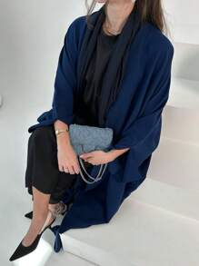 1 bucată halat simplu pentru femei, halat islamic elegant Abaya, potrivit pentru ținuta zilnică și de festival