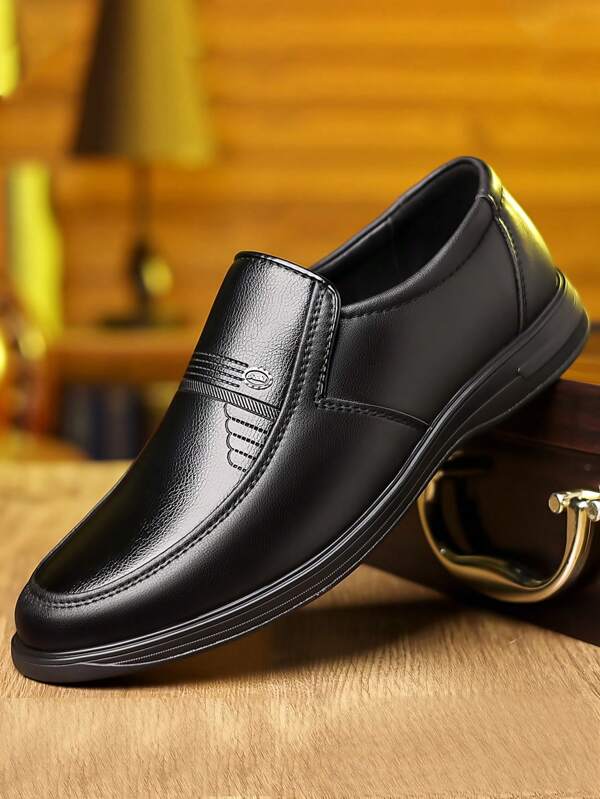 Men's Leather Soft Bottom Business Formal Shoes, Casual Slip-On Shoes For Middle-Aged Dads, Work Shoes For Cooks, Security Guards