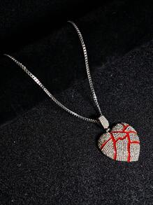 45/50cm Cuban Chain Necklace For Women With Heart Pendant, Fashion Gift Suitable For Daily Wear