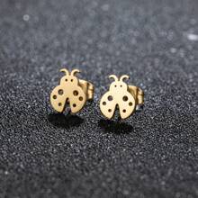 1 par de pendientes con diseño de animales e insectos de acero inoxidable, diseño simple y lindo, adecuado para uso casual, joyería unisex punk