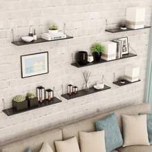 رف حائط معلق بدون ثقب قطعة واحدة، رف طافي لديكور جدران الركن المعيشي، رف تخزين معلق للجدار للموجه، إظهار الكتب