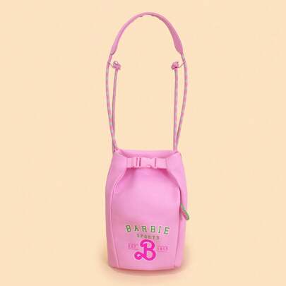 Miniso Barbie Series Shoulder Bag, Cute Strap Water Bottle Bag ,Bucket Bag (Pink)