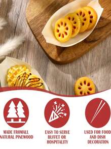 1/10/50/100 Pcs Creative Disposable Wooden Boat Plates, Novelty Wooden Appetizer Boat, Sushi Serving Tray, Snack Plate, Dessert Tableware, Suitable For Dining, Family Holidays, Parties And Various Occasions