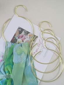 5 件装金属金色收纳环，适用于围巾、领带、衣架 - 金色 - 查看 3