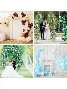 2 件/3 件金色拱门背景架，花园拱门装饰 2 件套，（7.2 英尺，6 英尺）金属拱门架适用于毕业典礼花园花卉生日派对夏季礼物婚礼海滩返校学校用品房间装饰