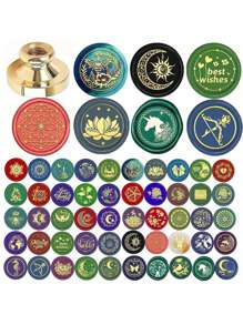 CYFUN DESIGN 1 PC 25mm Butterfly/Fox/Deer Pattern Wax Seal Stamps Solid Brass Engraved Fire Lacquer Stamp Heads NO Handle For Decorating Notebook Gifts And Greeting Cards
