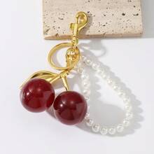 1pc Cherry Fruit Bag Charm, Creative Key Chain, Handbag Pendant Decoration Gift For Women, Car Accessories