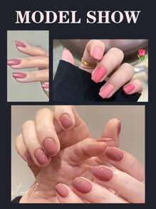 150Pcs Box Autumn/Winter Brown Maillard Toned Reusable Artificial Nails Press On Nails Nail Supplies Nails - Multicolor - View 2