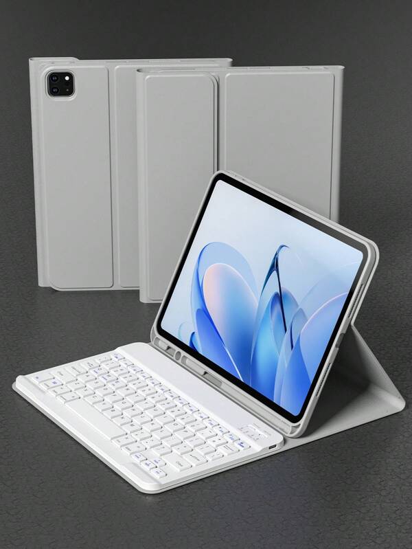 Keyboard Case Compatible With IPad Protective Cover For IPad 10.2 9th/8th/7th Gen,Air4/5/6th 10.9/11 Inch, Pro11 Supports Automatic Sleep/Wake Lid Writing Tablet Case Detachable Wireless Bluetooth Keyboard Battery 150 MAh, Slim Lightweight Stand Cover With Pencil Holder