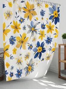 1 件/4 件豪华涤纶纤维浴室套装带浴帘和防滑地毯现代防水浴室装饰带马桶盖和 U 型垫快干面料适用于家庭公寓宿舍时尚季节性浴室配件带挂钩