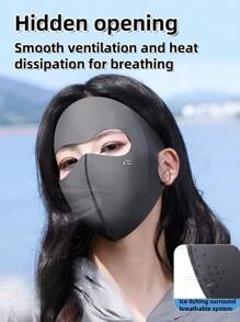 1 件装全新无缝轮廓透明质酸女士面部防晒面膜，阻挡紫外线，优质尼龙，适用于眼部和面部 - 彩色 - 查看 5