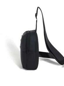 Men's New Simple Chest Bag, Fashion Versatile Black Zipper Small Backpack, Sports Casual Crossbody Bag - View 6