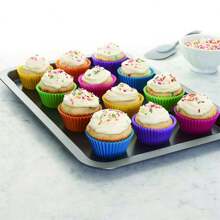 12pcs Silicone Cake Mold - Round Shaped Muffin Cupcake Baking Molds For DIY Cake Decorating And Kitchen Cooking - Bakeware Maker For Perfectly Shaped Cakes And Treats