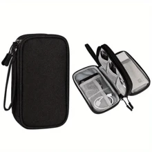 1pc Handheld Data Cable Organizer Bag, Earphones, Charger, Power Cord, Power Bank, Digital Accessories, Travel Earphone Case
