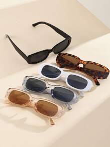 5pcs/Set Fashion Small Square Frame Personalized Streetwear Style Cute Eyeglasses For Teenagers - Multicolor - View 2