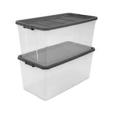 200 Quart Stacker Box, Clear Plastic Bin With Lid, Dark Gray, 3 CountLaundry Bags Back To School - Dark Grey - View 9