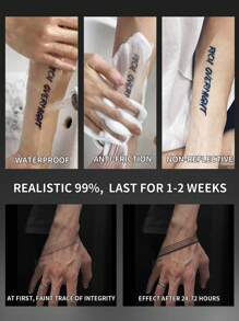 1 pièce Tatouages temporaires géométriques vikings. Tatouages semi-permanents de style européen, imperméables, anti-transpiration, durent 1 à 2 semaines. Tatouages réalistes à base de jus de plantes, anti-friction, non réfléchissants, faux tatouages noirs pour femmes et hommes. Stickers de tatouage pour bras, torse, jambe, abdomen, taille, doigt, cou. Art corporel moderniste.