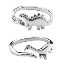 Personalisierter dicker Ring, Dinosaurier-Ring, modernes zierliches Jahrestags-Geschenk