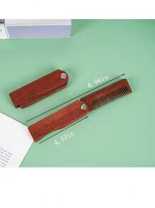 1pc Customized Mini Comb Portable Anti-Static Natural Wood Folding Comb Hotel-Style Sandalwood Material Comb, Customize Your Own Mini Folding Comb
