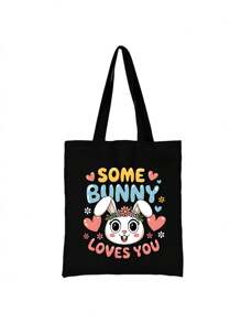1/2 Pieces Easter Bunny Canvas Custom Tote Bag Cartoon Bunny Beauty Bag - , Large Capacity, Fashionable And Simple Style, Suitable For Easter Celebrations, Daily Commuting, Outdoor Picnics, Parties, Travel And Shopping Tote Bags Cosmetics Storage Bags, Toiletry Bags, Cosmetic Bags Shoulder Bags Suitable For Easter Holiday Bags Combination Shoulder Bag Plus Beauty Bag Business Travel Essential - Multicolor - View 13