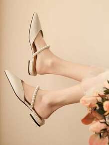 Women's Elegant Fashion White Pointed Toe Lace-Up High Heel Sandals, Suitable For Wedding, Party, Holiday, And Casual Daily Wear
