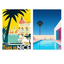 2pcs No Frame Modern Travel Wall Arts Posters Travel To Greece Athens Rhodes Island Wall Art Canvas,Provence Nice France Painting And Japan Beach City Summer Hiroshi Nagai Vaporwave PrintsVintage Posters Fishing Boats Seascape Home Room Decoration Nordic Wall Pictures Living Room Decor Gifts Birthday Graduation