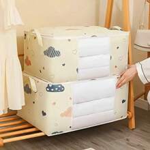 2 pièces boîtes de rangement pour vêtements, bacs de rangement pliables en plastique pour couvertures, bacs de rangement pour placard, boîtes de rangement pour armoire, sacs de rangement pour vêtements grande capacité et anti-poussière, boîtes de rangement pour couettes et vêtements avec fermetures éclair et poignées, conviennent pour les armoires (taille moyenne + grande)