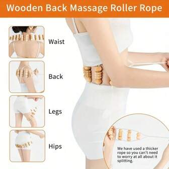 1pc Wooden Fiber Muscle Massager, Full Body Myofascial Release Massage Roller Tool For Trigger Point Self-Massage, Relief Of Fibromyalgia And Stress, Fragrance-Free, Non-Electric, Home Grade