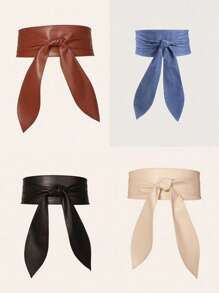 1pc Women's Adjustable Wide Elastic Waist Belt, Decorative Waist Cincher For Dresses, Shirts, Retro American Y2K High-End Leather Belt Fall, Autumn, Halloween - Girdle - View 10