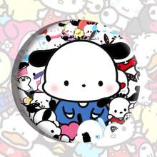 Sanrio 1 pièce Insigne à bulles des personnages Sanrio, broche dessin animé en alliage d'étain de 5,8 cm, accessoire