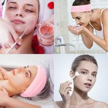 Facial Headband Face Mask Brush Set, Adjustable Towel Wrap, Soft Fan-Shaped Masks Brush, Non-Fragrance Polyester Brush Handle, Suitable For Normal Skin, ABS Plastic Handle Women Beauty Tool