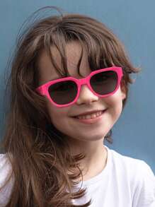 1 件 4-8 岁男孩女孩亚克力糖果色经典方形时尚纯色眼镜，适合节日出游、服装搭配和节日派对 - 彩色 - 查看 2