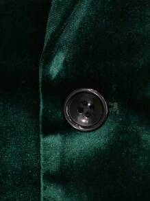 Men's Solid Color Casual Business Suit Jacket, Slim Fit, Fashionable Green, Suitable For Weddings, Formal Events - Green - View 6