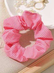 6pcs Sweet & Cute Pastel Pink Hair Scrunchies, Countryside Style Suitable For Daily Life, Vacation And Outdoor Activities
