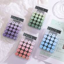 1pc Transparent Gradient Color Mechanical Keyboard Calculator, 10-Digit Large Display Office Use Electronic Calculator (Size Refer To Product Images), Batteries Not Included,School Supplies,Back To School