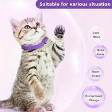 1pc Calming Collars For Cats, Adjustable Silicone Pheromone Diffuser Neckbands, Clinically Proven To Reduce Stress & Anxiety, Waterproof Design, With 60 Days Wear For All Cat Sizes,Cat Calming Collar For Anxiety, Efficient Relieve Anxiety Stress