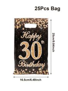 10/25/50pcs Black Gold Birthday Gift Bags,Birthday Handbags,Sparkling Handheld Gift Bags,18th/30th/40th/50th/60th Birthday Party Gift Packaging Bags,Birthday Small Gifts,Black Gold Theme Party Decoration,Birthday Party Supplies,Happy Birthday Decor,Family Large Tote Bags,Multi Functional Gift Wrapping Bag,Home Decor,Party Favors - Black Gold - View 8